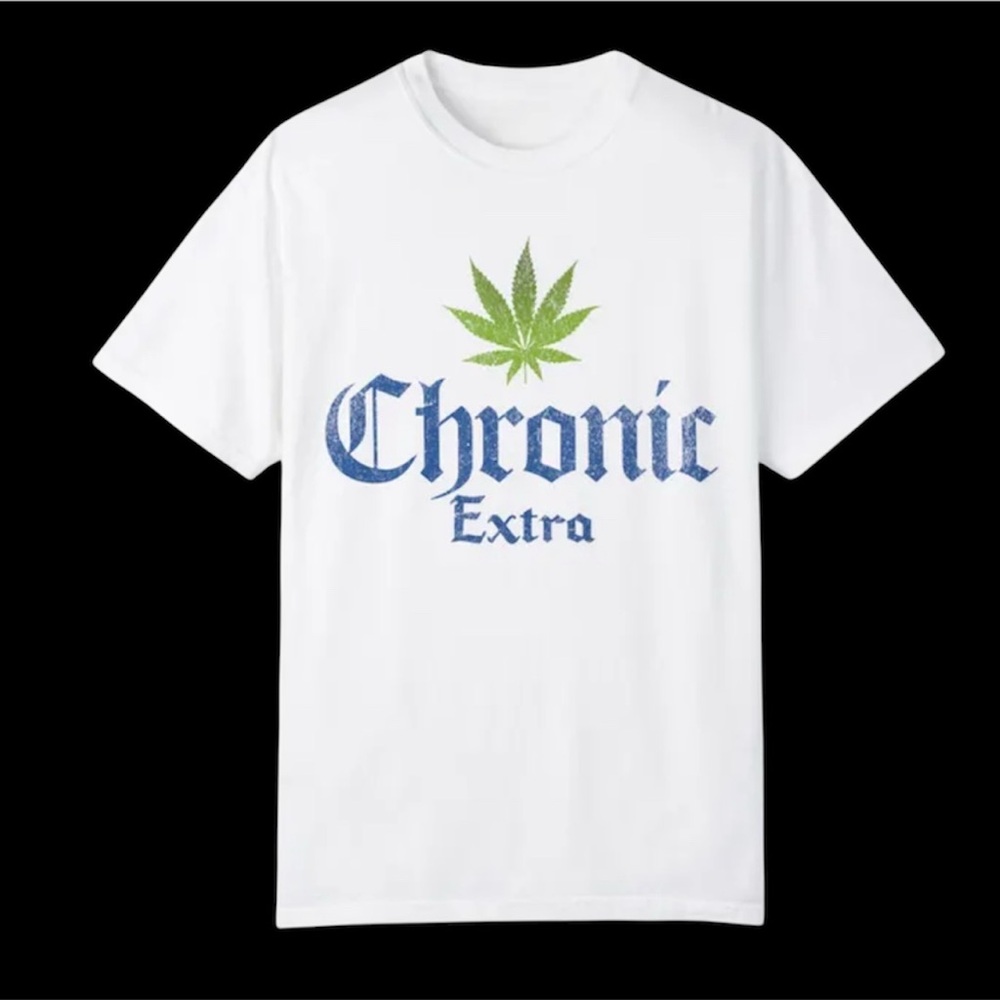 White Graphic T-Shirt with Leaf Design
